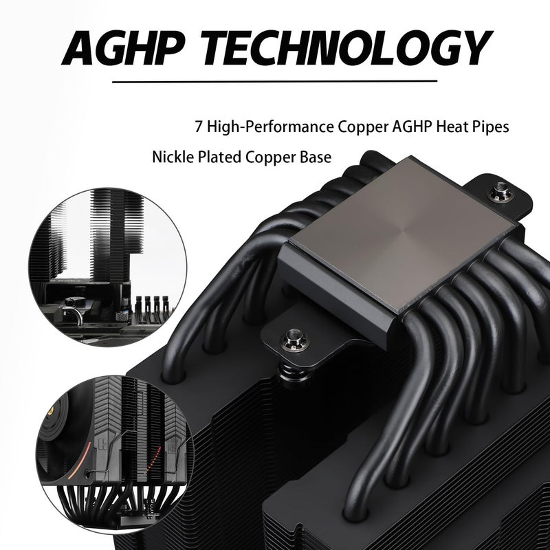Thermalright مبرد الهواء Thermalright Phantom Spirit 120 EVO لوحدة المعالجة المركزية، 7 أنابيب حرارية، مروحة مزدوجة 120 مم TL-K12 PWM، تقنية AGHP 4.0، محمل S-FDB، لـ AMD AM4 AM5/Intel 1700/115X/1851/1200 - Image 2